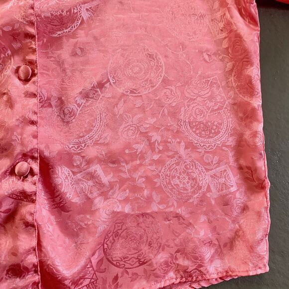 Vtg Victoria’s Secret Gold Label Pink Button-Up Sleep Shirt Size Small - Picture 3 of 6